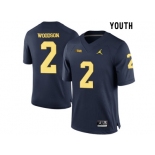 2016 Youth Jordan Brand Michigan Wolverines Charles Woodson #2 College Football Limited Jersey - Navy Blue