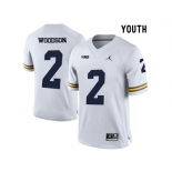 2016 Youth Jordan Brand Michigan Wolverines Charles Woodson #2 College Football Limited Jersey - White