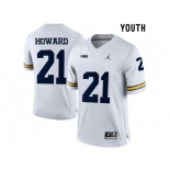 2016 Youth Jordan Brand Michigan Wolverines Desmond Howard #21 College Football Limited Jersey - White