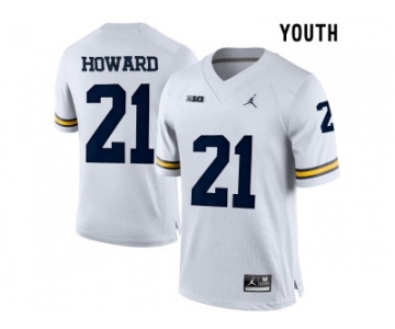 2016 Youth Jordan Brand Michigan Wolverines Desmond Howard #21 College Football Limited Jersey - White