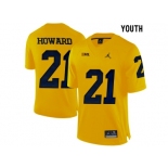 2016 Youth Jordan Brand Michigan Wolverines Desmond Howard #21 College Football Limited Jersey - Yellow