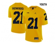 2016 Youth Jordan Brand Michigan Wolverines Desmond Howard #21 College Football Limited Jersey - Yellow