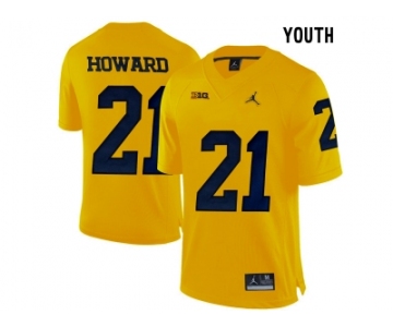 2016 Youth Jordan Brand Michigan Wolverines Desmond Howard #21 College Football Limited Jersey - Yellow