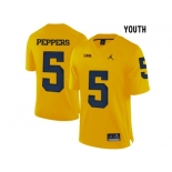 2016 Youth Jordan Brand Michigan Wolverines Jabrill Peppers #5 College Football Limited Jersey - Yellow