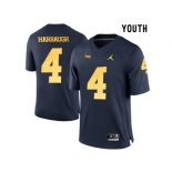 2016 Youth Jordan Brand Michigan Wolverines Jim Harbaugh #4 College Football Limited Jersey - Navy Blue