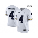 2016 Youth Jordan Brand Michigan Wolverines Jim Harbaugh #4 College Football Limited Jersey - White