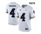 2016 Youth Jordan Brand Michigan Wolverines Jim Harbaugh #4 College Football Limited Jersey - White