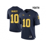 2016 Youth Jordan Brand Michigan Wolverines Tom Brady #10 College Football Limited Jersey - Navy Blue