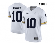 2016 Youth Jordan Brand Michigan Wolverines Tom Brady #10 College Football Limited Jersey - Whit