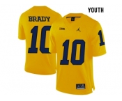 2016 Youth Jordan Brand Michigan Wolverines Tom Brady #10 College Football Limited Jersey - Yellow