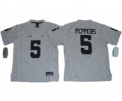 Youth Michigan Wolverines #5 Jabrill Peppers Gridiron Gray II Jordan Brand Stitched NCAA Jersey