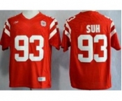 Nebraska Cornhuskers #93 Ndamukong Suh Red NCAA Jerseys