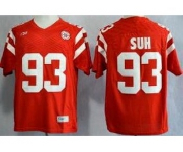 Nebraska Cornhuskers #93 Ndamukong Suh Red NCAA Jerseys