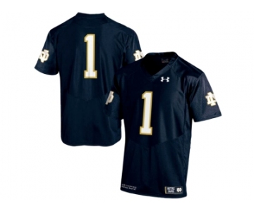 2015 Under Armour Mens' Norte Dame Fighting Irish #1 Fan College Football Jersey - Navy Blue