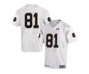 2015 Under Armour Mens' Norte Dame Fighting Irish #81 College Football Jersey - White