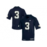 2015 Under Armour Men's Norte Dame Fighting Irish Joe Montana #3 Shamrock Series College Football Jersey - Blue