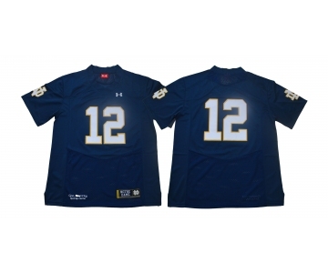 Notre Dame Fighting Irish #12 Blue Under Armour College Football Jersey