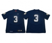 Notre Dame Fighting Irish #3 Blue Under Armour College Football Jersey