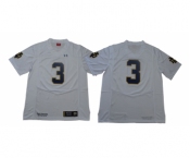 Notre Dame Fighting Irish #3 White Under Armour College Football Jersey