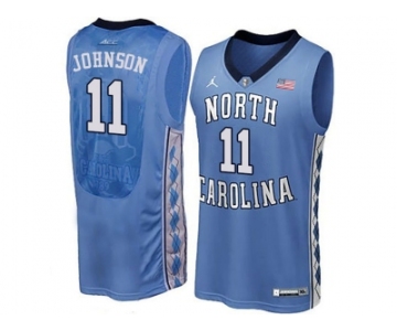 2016 Men's North Carolina Tar Heels Brice Johnson #11 College Basketball Jersey - Blue