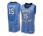 2016 Men's North Carolina Tar Heels Vince Carter #15 College Basketball Jersey - Blue