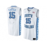 2016 Men's North Carolina Tar Heels Vince Carter #15 College Basketball Jersey - White