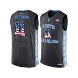 2016 US Flag Fashion 2016 Men's North Carolina Tar Heels Brice Johnson #11 College Basketball Jersey - Black