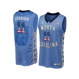 2016 US Flag Fashion 2016 Men's North Carolina Tar Heels Brice Johnson #11 College Basketball Jersey - Blue