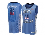 2016 US Flag Fashion 2016 Men's North Carolina Tar Heels Brice Johnson #11 College Basketball Jersey - Blue