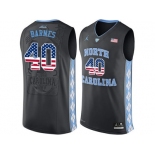 2016 US Flag Fashion 2016 Men's North Carolina Tar Heels Harrison Barnes #40 College Basketball Jersey - Black