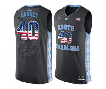 2016 US Flag Fashion 2016 Men's North Carolina Tar Heels Harrison Barnes #40 College Basketball Jersey - Black