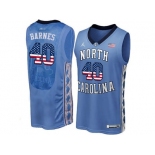 2016 US Flag Fashion 2016 Men's North Carolina Tar Heels Harrison Barnes #40 College Basketball Jersey - Blue