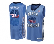 2016 US Flag Fashion 2016 Men's North Carolina Tar Heels Harrison Barnes #40 College Basketball Jersey - Blue