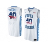 2016 US Flag Fashion 2016 Men's North Carolina Tar Heels Harrison Barnes #40 College Basketball Jersey - White