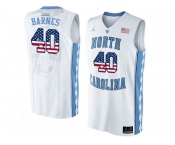 2016 US Flag Fashion 2016 Men's North Carolina Tar Heels Harrison Barnes #40 College Basketball Jersey - White