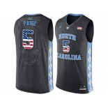 2016 US Flag Fashion 2016 Men's North Carolina Tar Heels Marcus Paige #5 College Basketball Jersey - Black