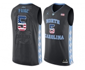 2016 US Flag Fashion 2016 Men's North Carolina Tar Heels Marcus Paige #5 College Basketball Jersey - Black