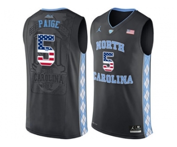 2016 US Flag Fashion 2016 Men's North Carolina Tar Heels Marcus Paige #5 College Basketball Jersey - Black