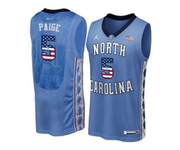 2016 US Flag Fashion 2016 Men's North Carolina Tar Heels Marcus Paige #5 College Basketball Jersey - Blue