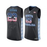 2016 US Flag Fashion 2016 Men's North Carolina Tar Heels Michael Jordan #23 College Basketball Jersey - Black