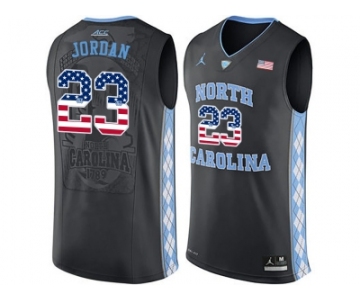 2016 US Flag Fashion 2016 Men's North Carolina Tar Heels Michael Jordan #23 College Basketball Jersey - Black