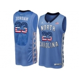 2016 US Flag Fashion 2016 Men's North Carolina Tar Heels Michael Jordan #23 College Basketball Jersey - Blue