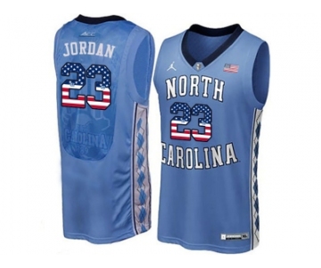 2016 US Flag Fashion 2016 Men's North Carolina Tar Heels Michael Jordan #23 College Basketball Jersey - Blue