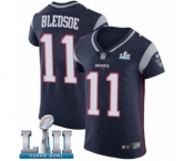 Men's Nike New England Patriots #11 Drew Bledsoe Navy Blue Team Color Vapor Untouchable Elite Player Super Bowl LII NFL Jersey