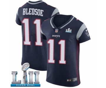 Men's Nike New England Patriots #11 Drew Bledsoe Navy Blue Team Color Vapor Untouchable Elite Player Super Bowl LII NFL Jersey