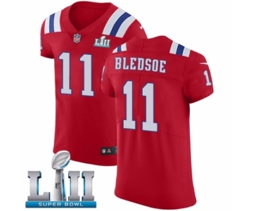 Men's Nike New England Patriots #11 Drew Bledsoe Red Alternate Vapor Untouchable Elite Player Super Bowl LII NFL Jersey