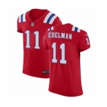 Men's Nike New England Patriots #11 Julian Edelman Red Alternate Vapor Untouchable Elite Player NFL Jersey