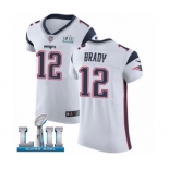 Men's Nike New England Patriots #12 Tom Brady White Vapor Untouchable Elite Player Super Bowl LII NFL Jersey