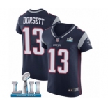 Men's Nike New England Patriots #13 Phillip Dorsett Navy Blue Team Color Vapor Untouchable Elite Player Super Bowl LII NFL Jersey