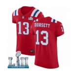 Men's Nike New England Patriots #13 Phillip Dorsett Red Alternate Vapor Untouchable Elite Player Super Bowl LII NFL Jersey